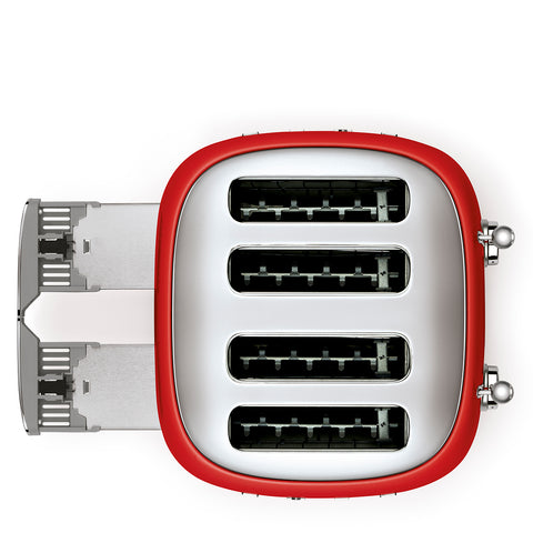 SMEG  Retro Style 4x4 Slot Toaster, Red