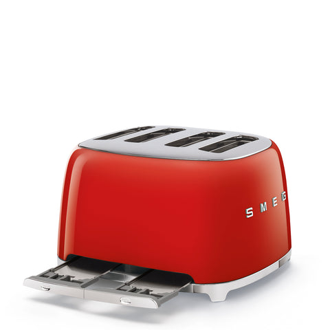 SMEG  Retro Style 4x4 Slot Toaster, Red