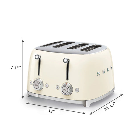 SMEG  Retro Style 4x4 Slot Toaster, Stainless Steel