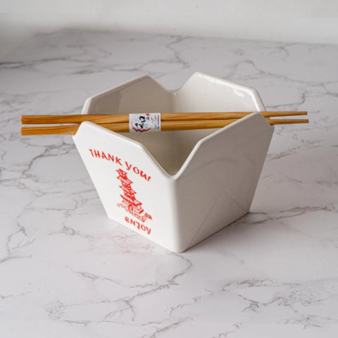 Takeout Box Serving Bowl with Chopsticks - Pagoda