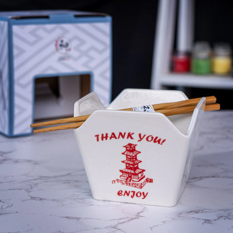 Takeout Box Serving Bowl with Chopsticks - Pagoda
