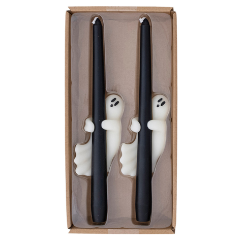 Taper Candles with Ghost, Set of 2