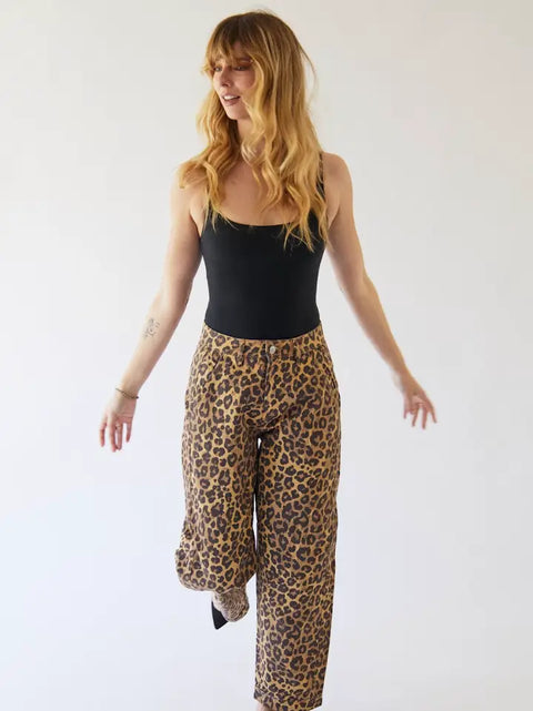 Tara Barrel Pant in Leopard by Porter Blue Apparel
