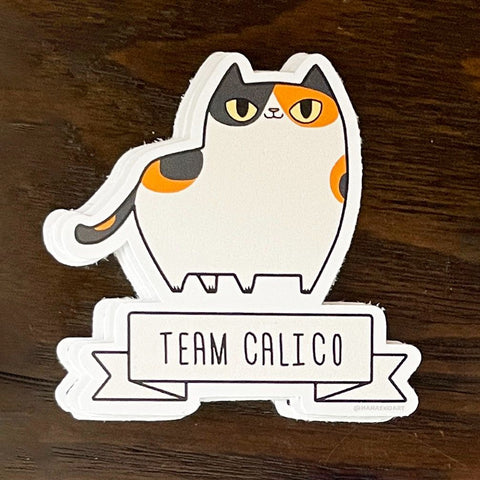 Team Calico Sticker, 2" x 2", Multi-Color