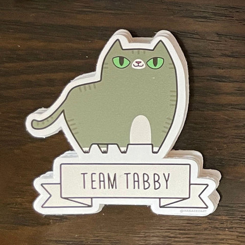 Team Tabby Sticker, 2" x 2", Gray