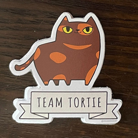 Team Tortie Sticker, 2" x 2", Brown