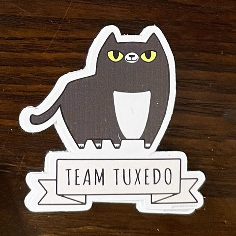 Team Tuxedo Sticker, 2" x 2", Black/White