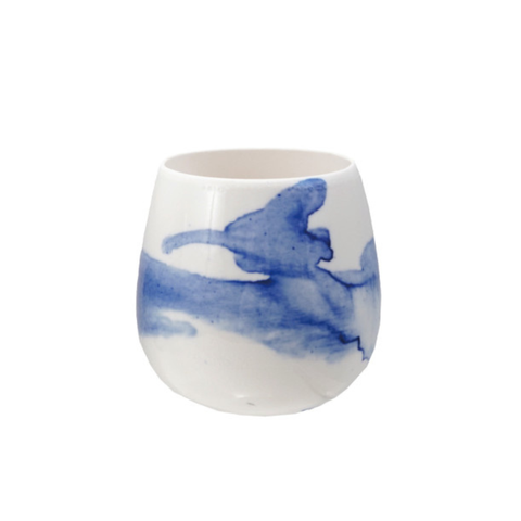 Tellaro Tealight/Votive Holder - White + Lapis