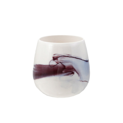 Tellaro Tealight/Votive Holder - White + Mulberry