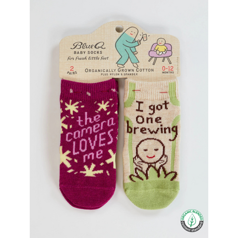 The Camera Loves Me/ I Got One Brewing Baby Socks