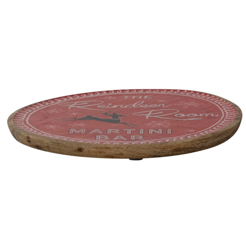 The Reindeer Room Martini Bar Enameled Wood Tray