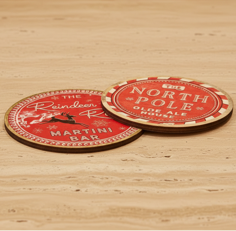 The Reindeer Room Martini Bar Enameled Wood Tray