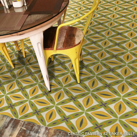 Pattern 82 "Tinker Bell" Vinyl Floorcloth - Spicher & Co.