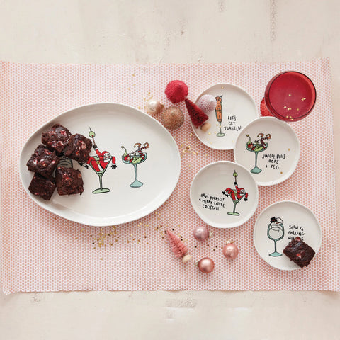 Tipsy Christmas Plate - Santa