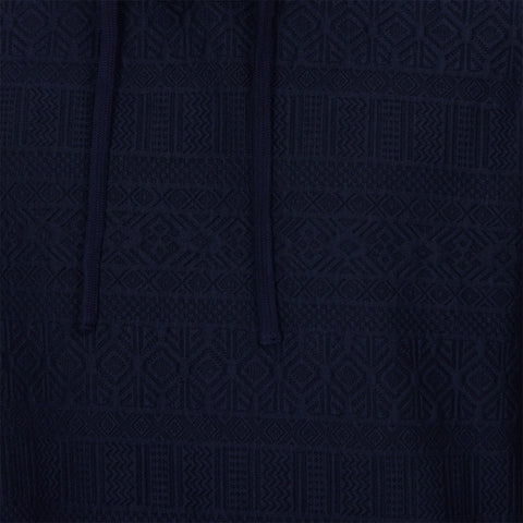 Tobias Textured Tonal Stretch Hoodie - Navy