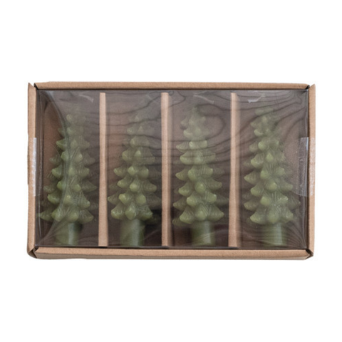Tree Shaped Bottle Taper Candles, S/4