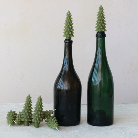 Tree Shaped Bottle Taper Candles, S/4