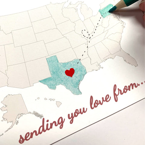 DIY Sending Love Heart Long Distance Greeting Card