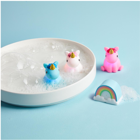 Unicorn Light-Up Bath Toy Set