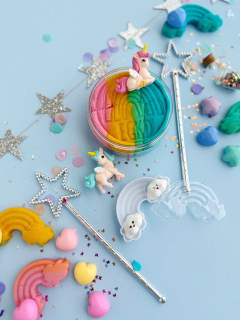Unicorn (Rainbow Sherbet) Kiddough Play Kit - Earthgrown KidDough