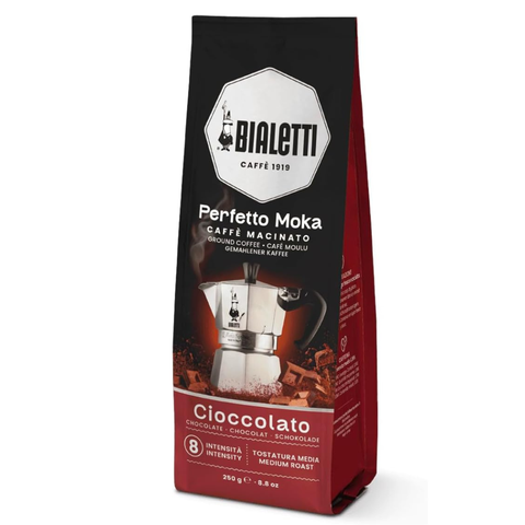 Bialetti coffee package with a black and red design on a white background