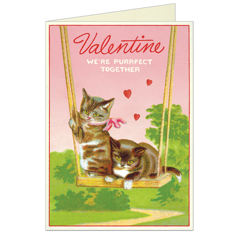Valentine Cats Greeting Card - Cavallini