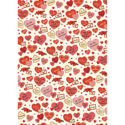 Valentine Hearts Poster - Cavallini Poster Wrap