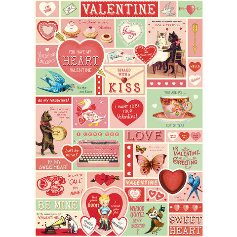 Valentine Love Note Poster - Cavallini Poster Wrap