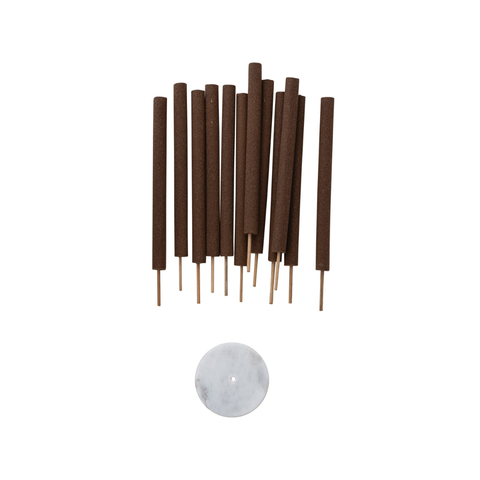 Vanilla Amber Incense Sticks + Marble Holder