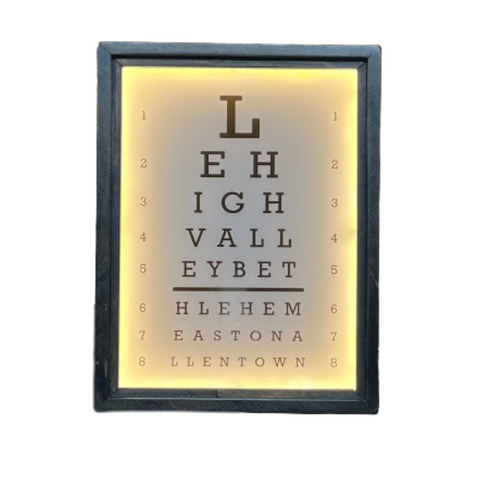 Vintage Style Backlit Eye Chart, Lehigh Valley