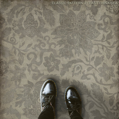 Pattern 71 "East China Sea" Vinyl Floorcloth - Spicher & Co.