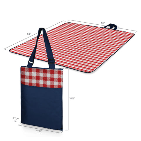 Vista Outdoor Picnic Blanket & Tote - Red + White Plaid
