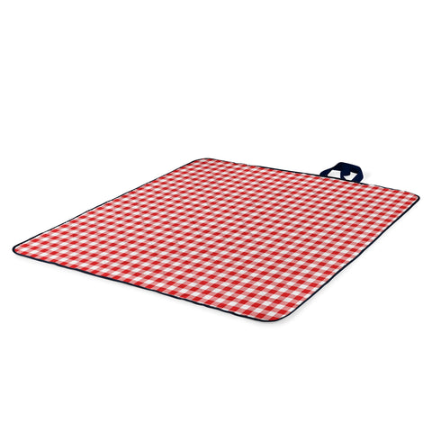Vista Outdoor Picnic Blanket & Tote - Red + White Plaid