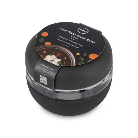 W&P Seal Tight Glass Bowl - 2 Cup, Charcoal