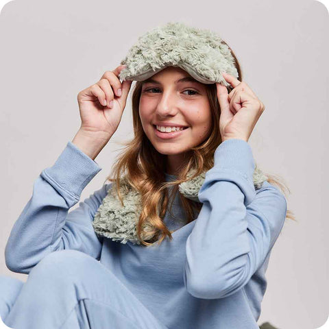 Warmies® Eye Mask - Curly Sage Green