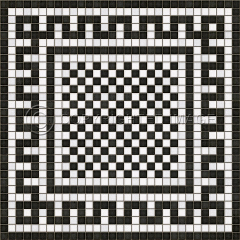 Mosaic H "Warren Street" Vinyl Floorcloth - Spicher & Co.