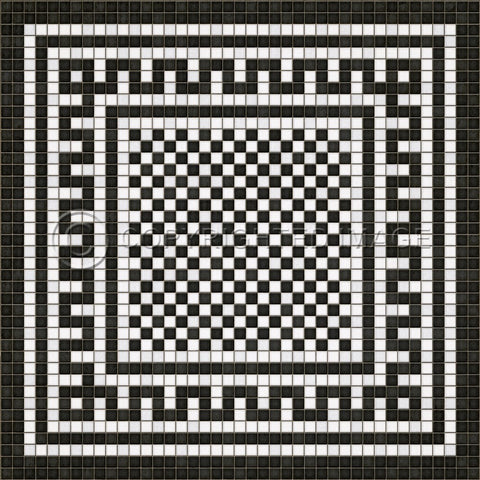 Mosaic H "Warren Street" Vinyl Floorcloth - Spicher & Co.