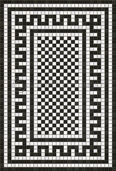 Mosaic H "Warren Street" Vinyl Floorcloth - Spicher & Co.