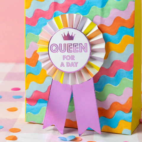 Wavy Multi Colored Paper Gift Bags - 8 Pack