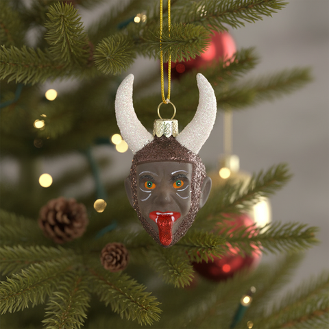 Wee Krampus Head Ornament