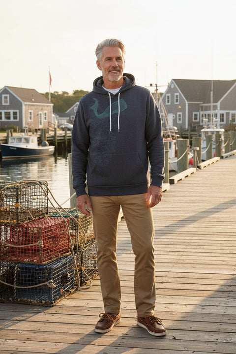 Whale Frank Fleece Hoodie by Gaspar Gou - Charcoal