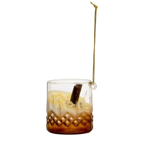 White Russian Cocktail Glass Ornament