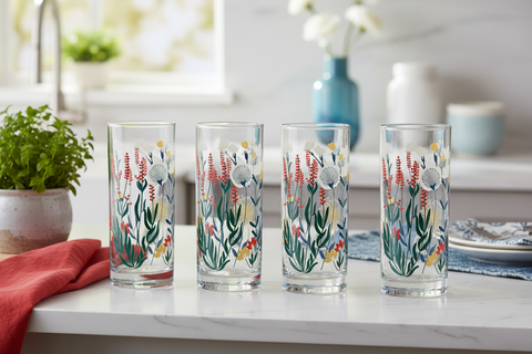 Wildflower - Highball Glass by Fishs Eddy