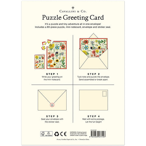 Wildflowers Puzzle Greeting Card - Cavallini