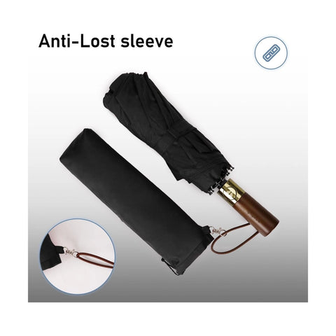 Windproof Travel Umbrella - Black