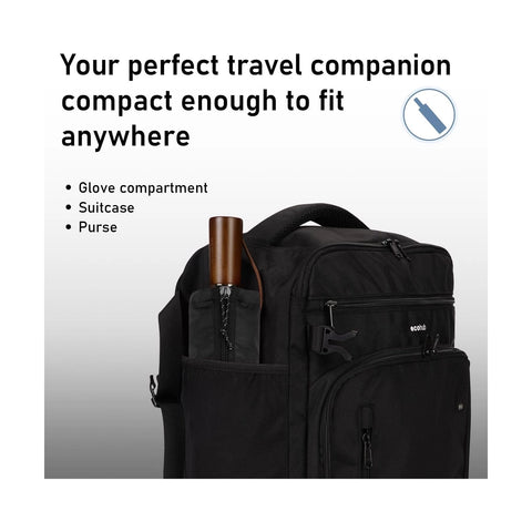 Windproof Travel Umbrella - Black