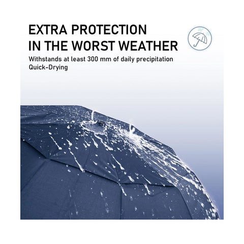 Windproof Travel Umbrella - Navy Blue