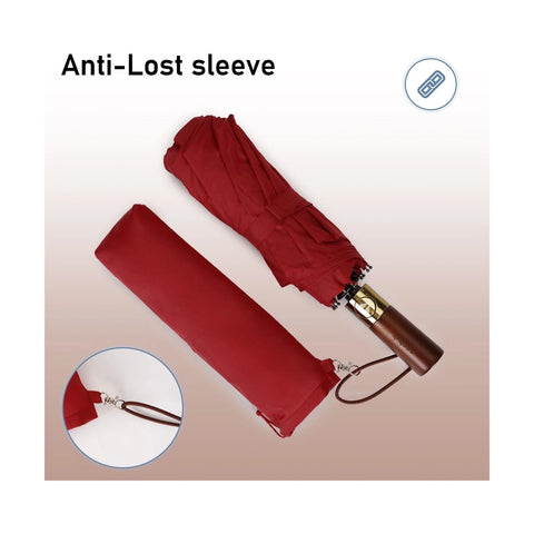 Windproof Travel Umbrella - Red