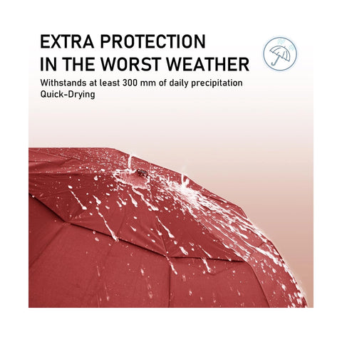 Windproof Travel Umbrella - Red