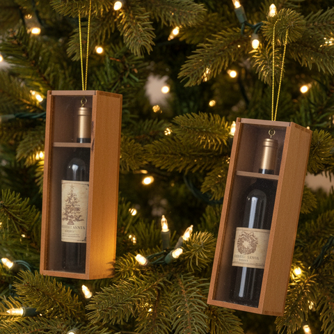 Wine Bottle in Box Ornament - Tree